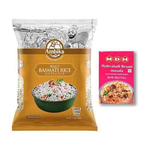 Ambikaバスマティ+ MDHビリヤニマサラ セット